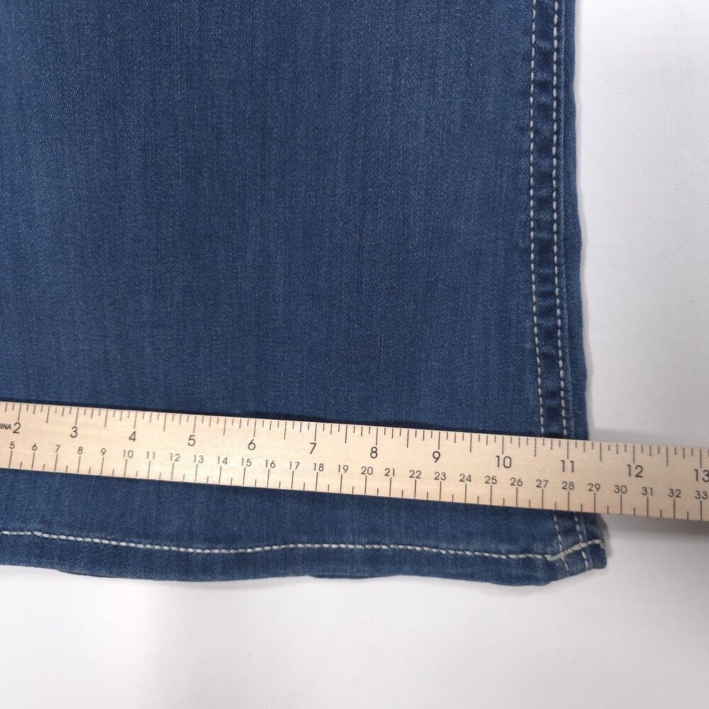 EXPRESS New Bell Flare Low Rise‎ Jeans Stretch Blue Women Size 12 R Bootcut - Picture 5 of 15